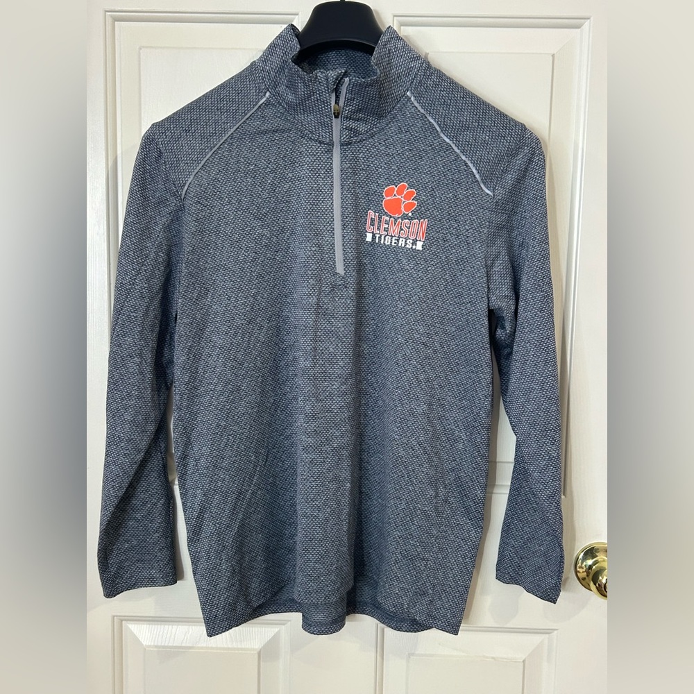 NCAA Clemson Tigers Gray Size Medium Champion Vapor PowerTrain 1/4 Zip Pullover